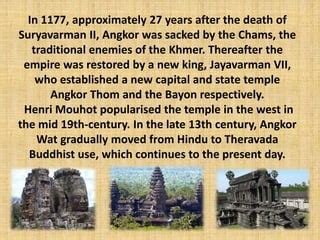 El Saqueo de Angkor Wat por los Chams; Un Episodio de Violencia y Resistencia en el Siglo XI